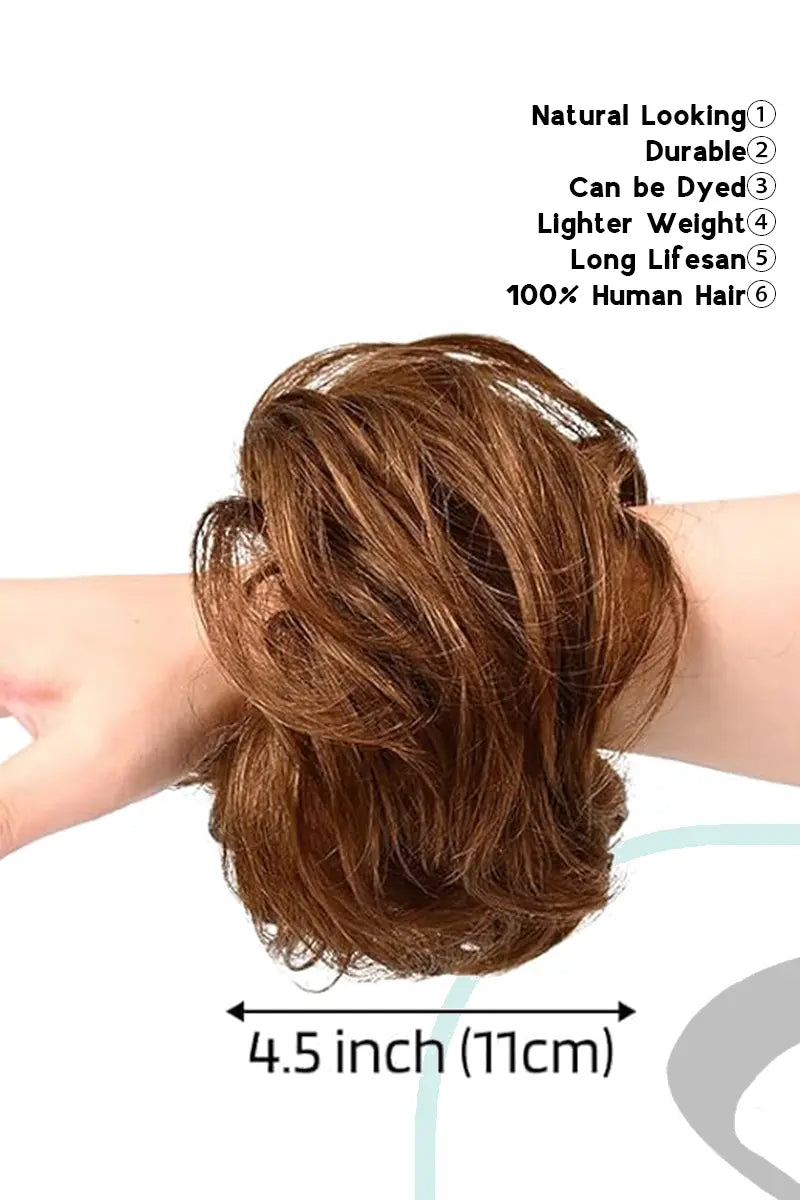 Pieza de cabello con moño desordenado Seully color rojo cobre n.° 33