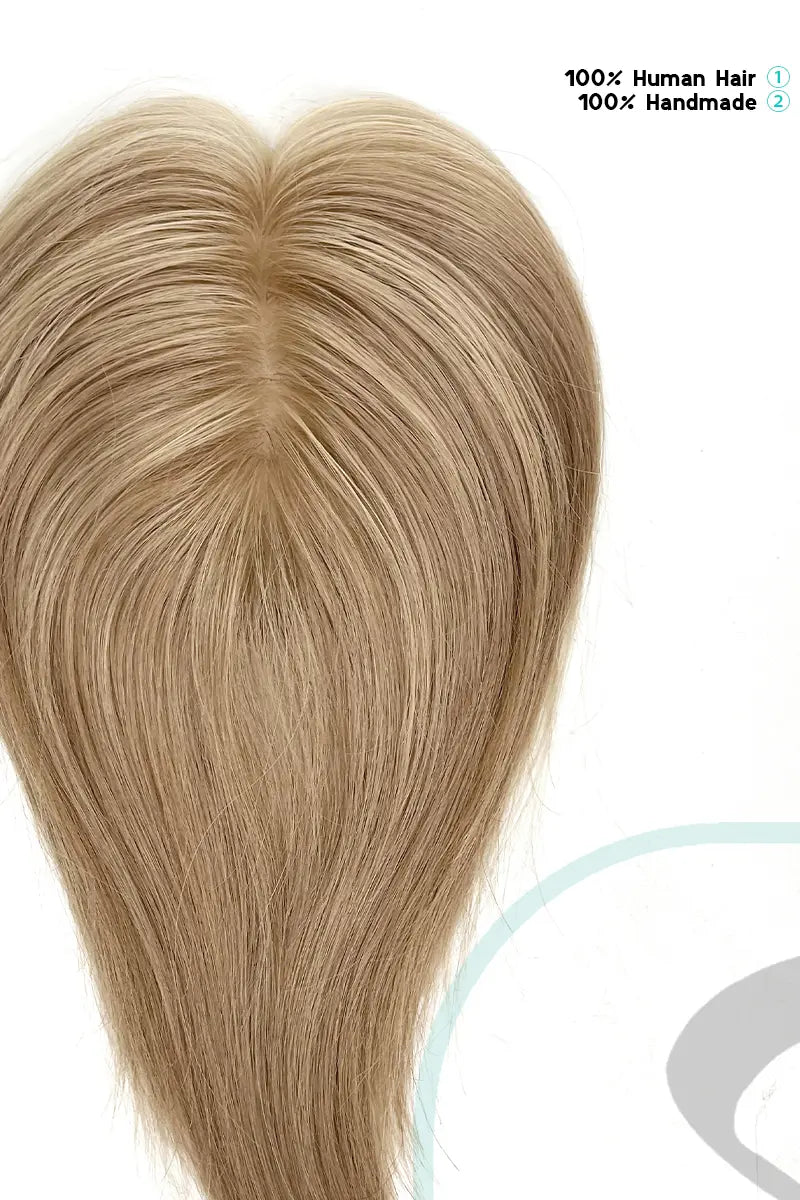 Flavia Silk Top Remy Human Hair Topper Dark Blonde with Light Blonde P#10/16
