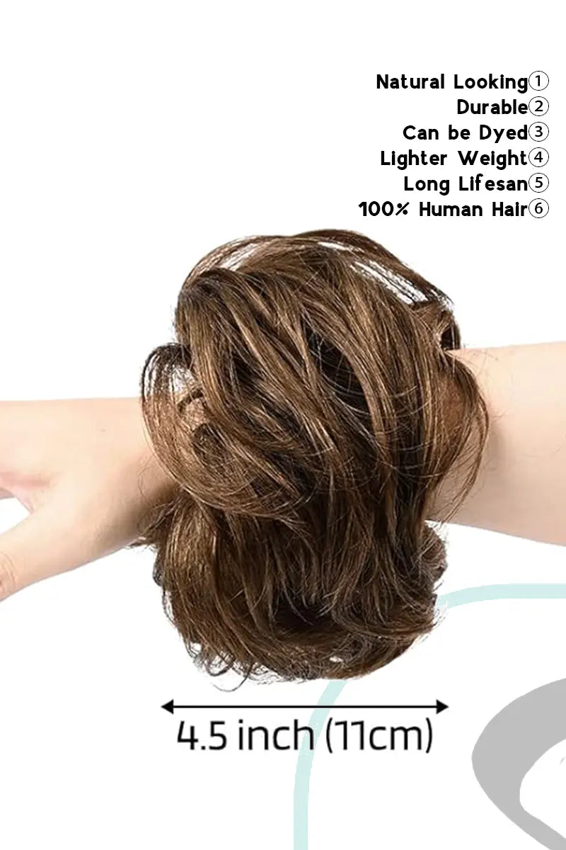 Seully Messy Bun Hair Piece Castanho Médio 