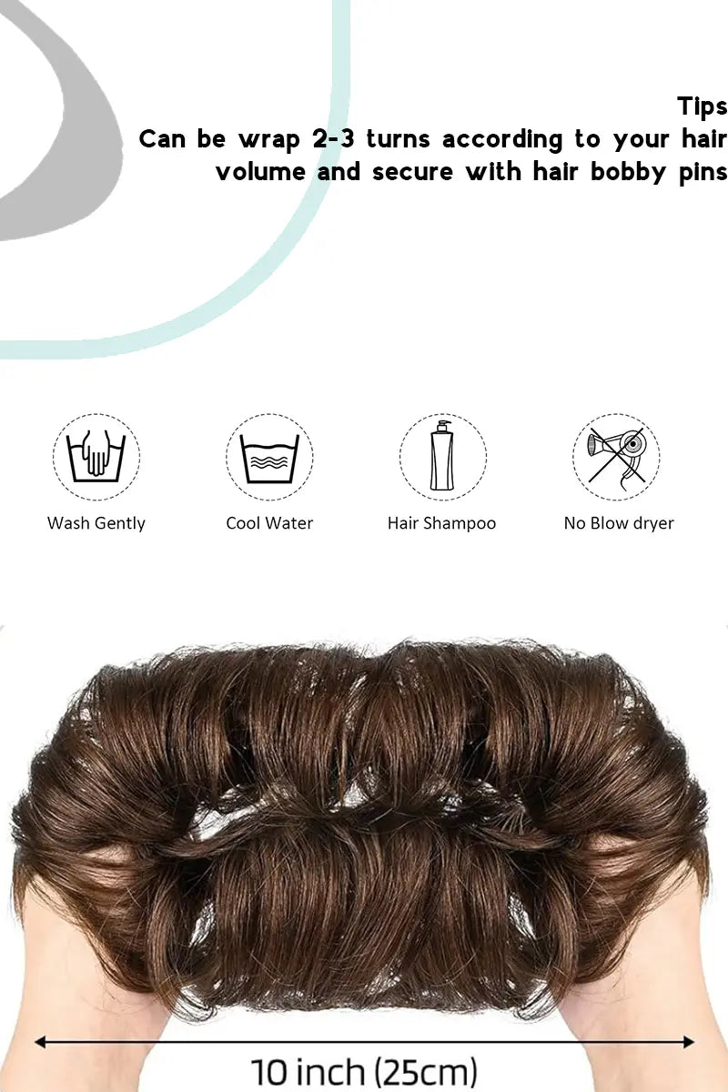 Chignon décoiffé Seully Brun chocolat