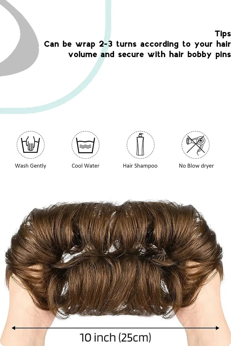 Seully Messy Bun Hair Piece Castanho Médio 
