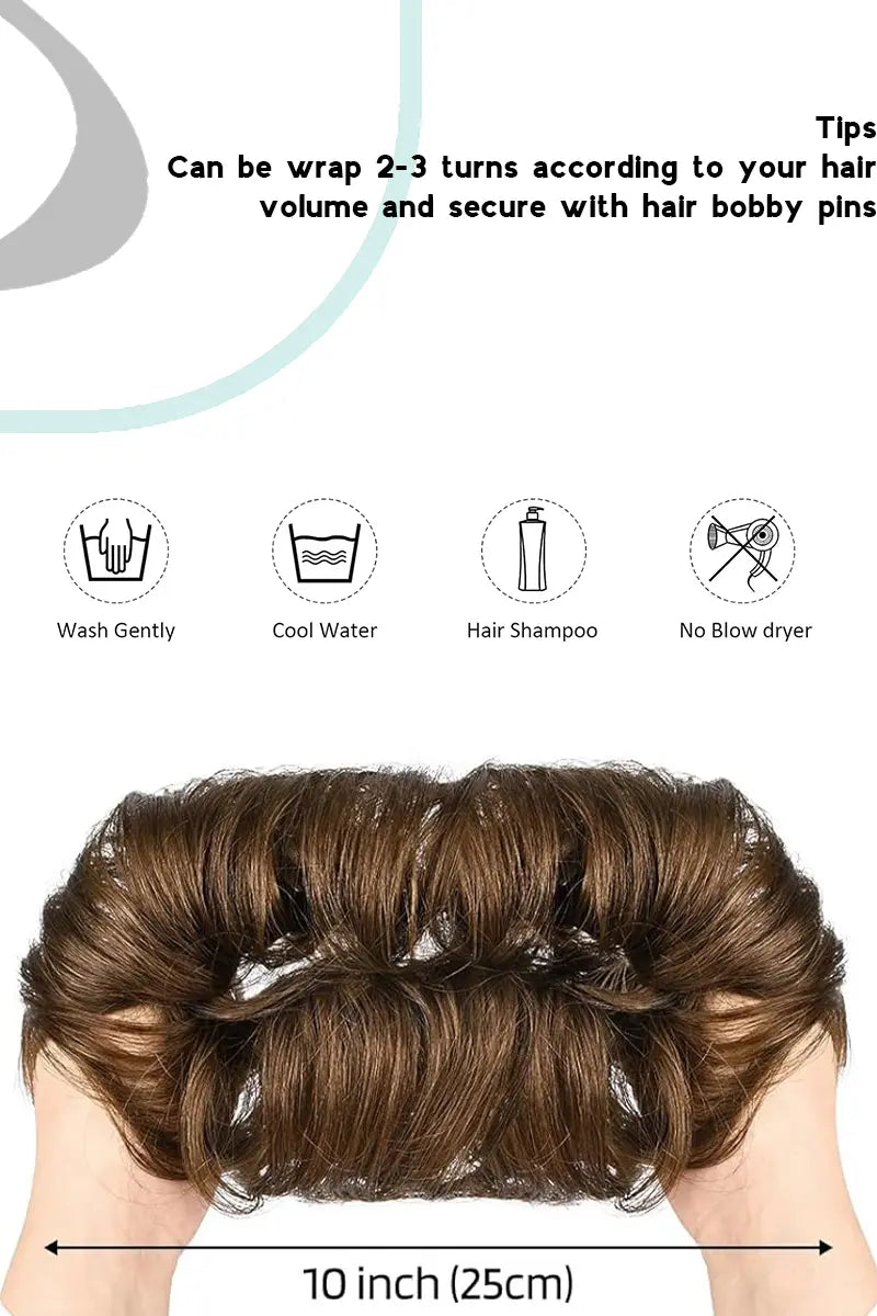 Seully Messy Bun Hair Piece Medium brown natural golden