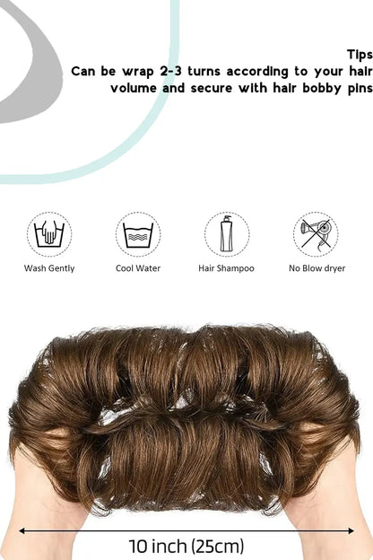 Seully Messy Bun Hair Piece Medium brown natural golden