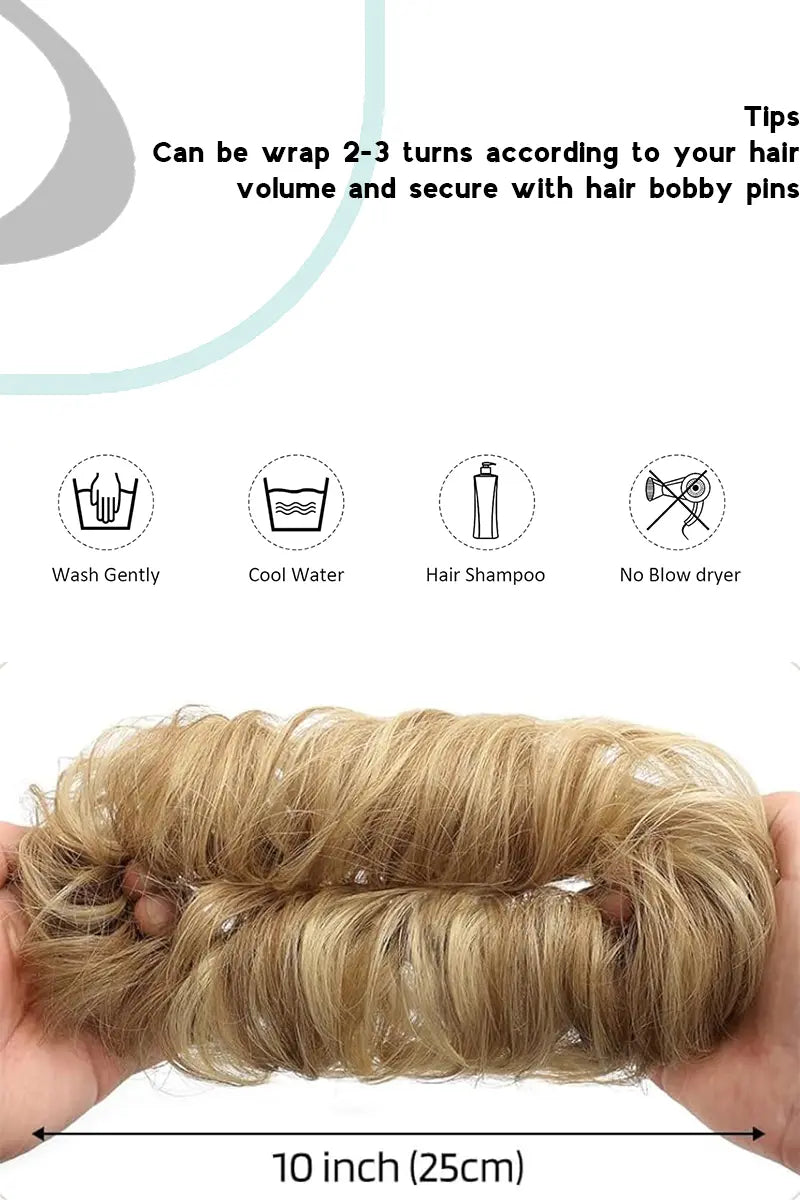 Seully Messy Bun Hair Piece Dark Blonde with Highlights