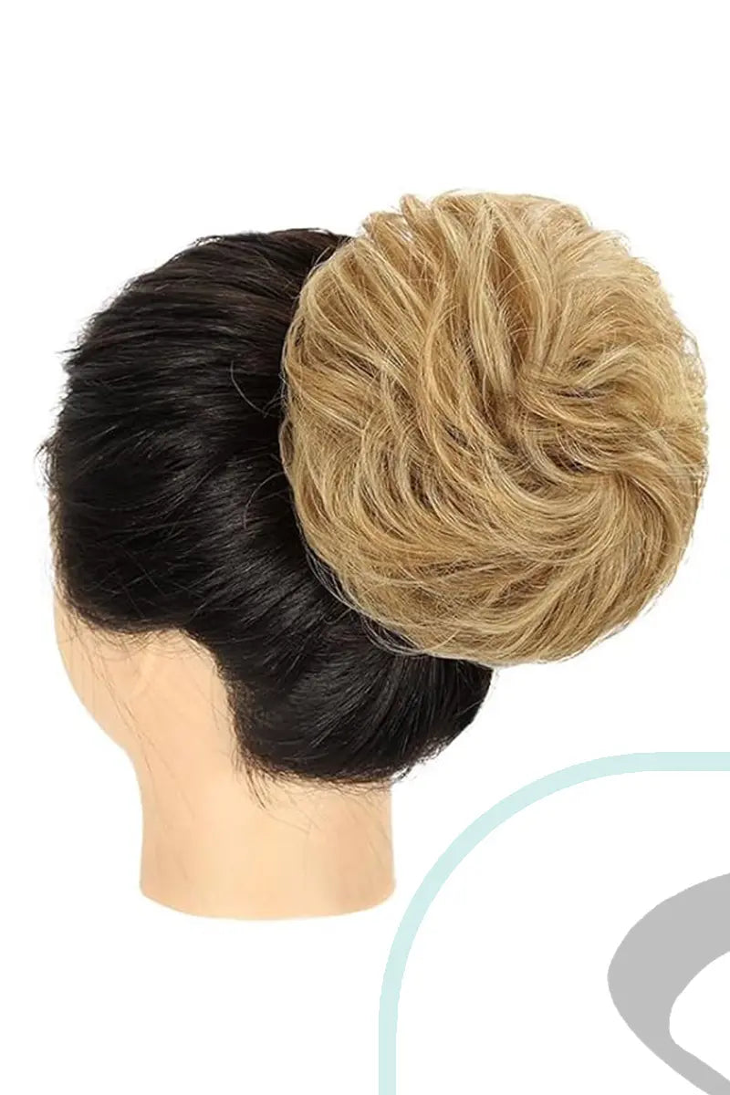 Seully Messy Bun Hair Piece Dark Blonde with Highlights