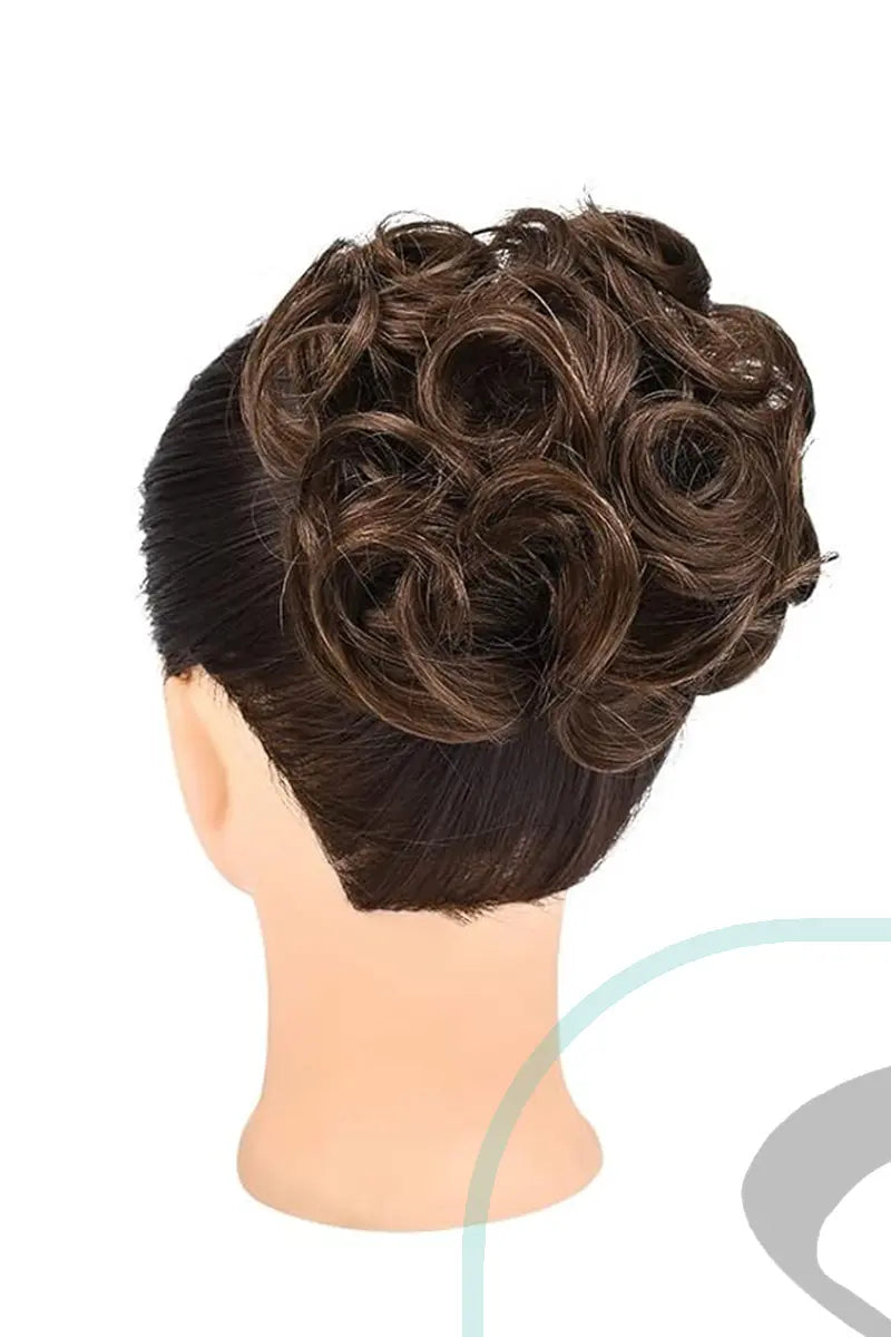 Chignon décoiffé Seully Brun chocolat