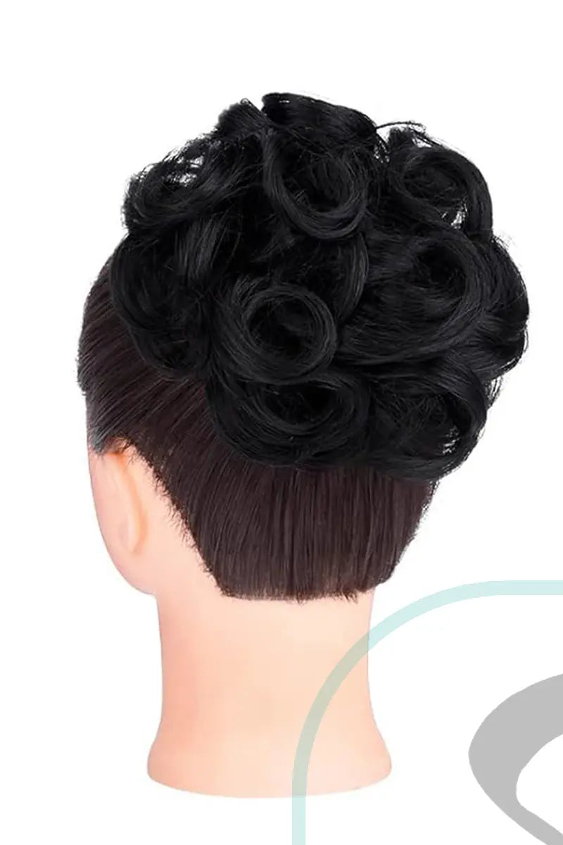 Chignon décoiffé Seully en postiche noir naturel