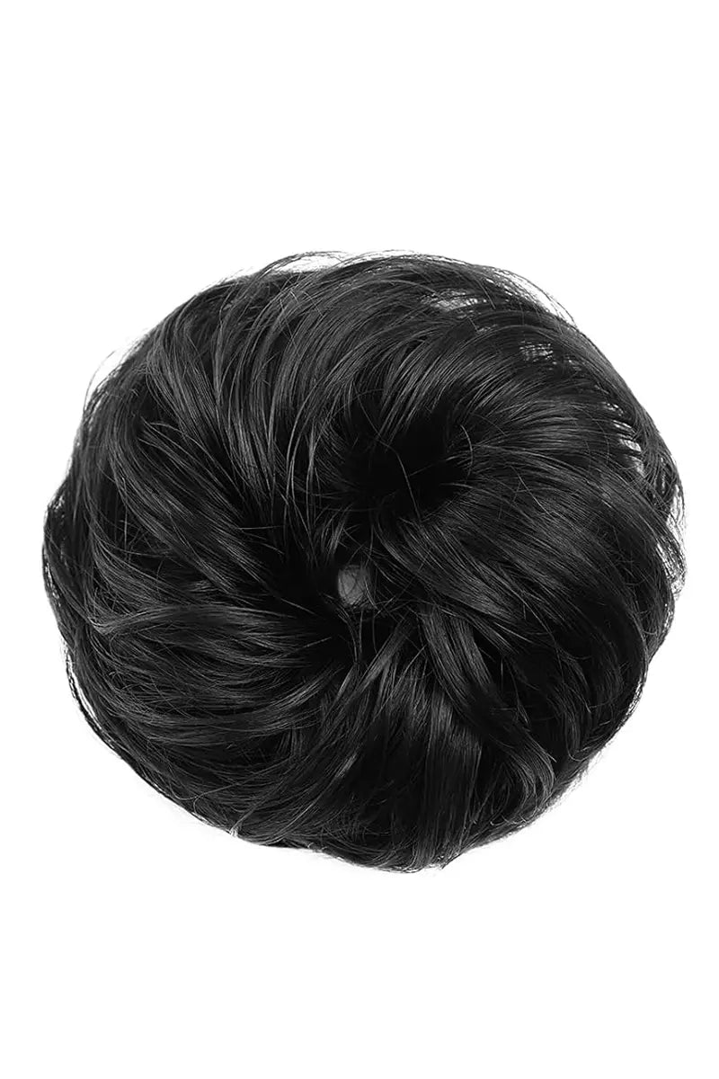 Chignon décoiffé Seully en postiche noir naturel