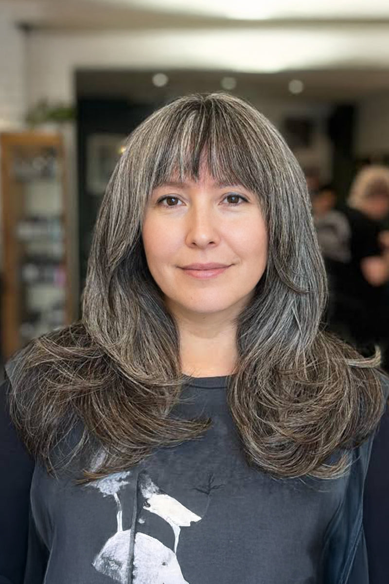 Magic Pixie Topper with Bangs Dark Grey 