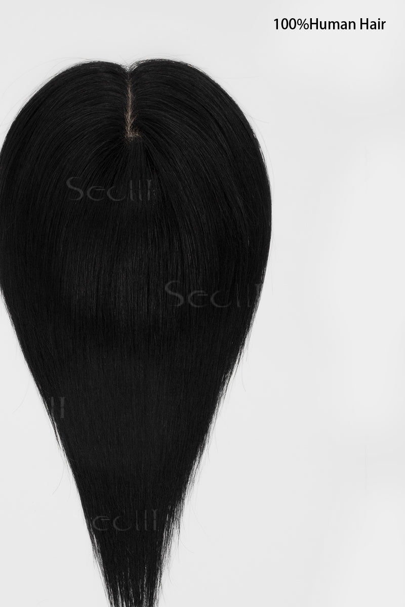 Hera Human Hair Topper Dark Black 
