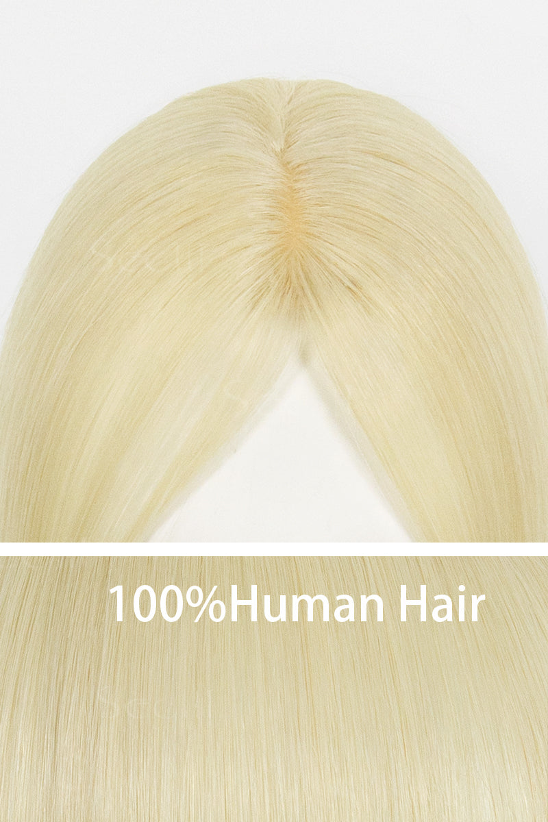 Hera Human Hair and Handmade Topper with Bangs with &