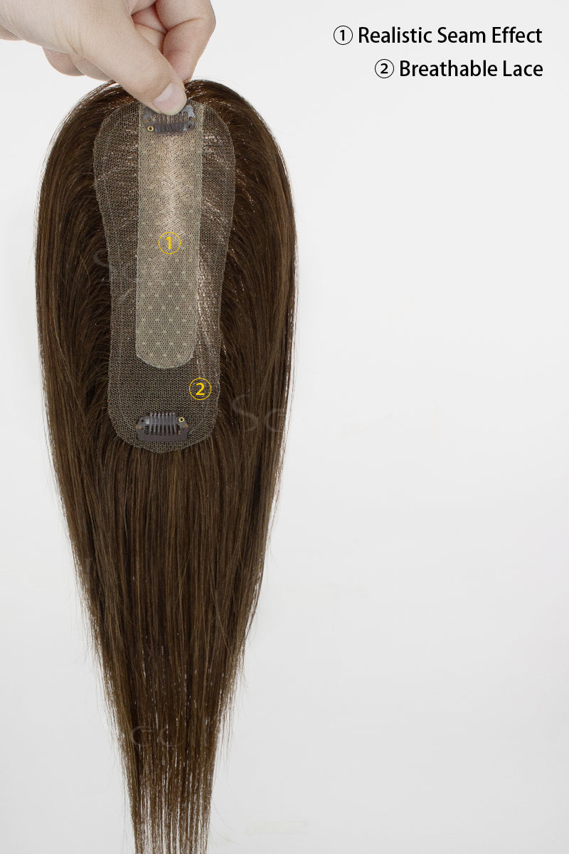 Hera Human Hair Topper Medium Brown 