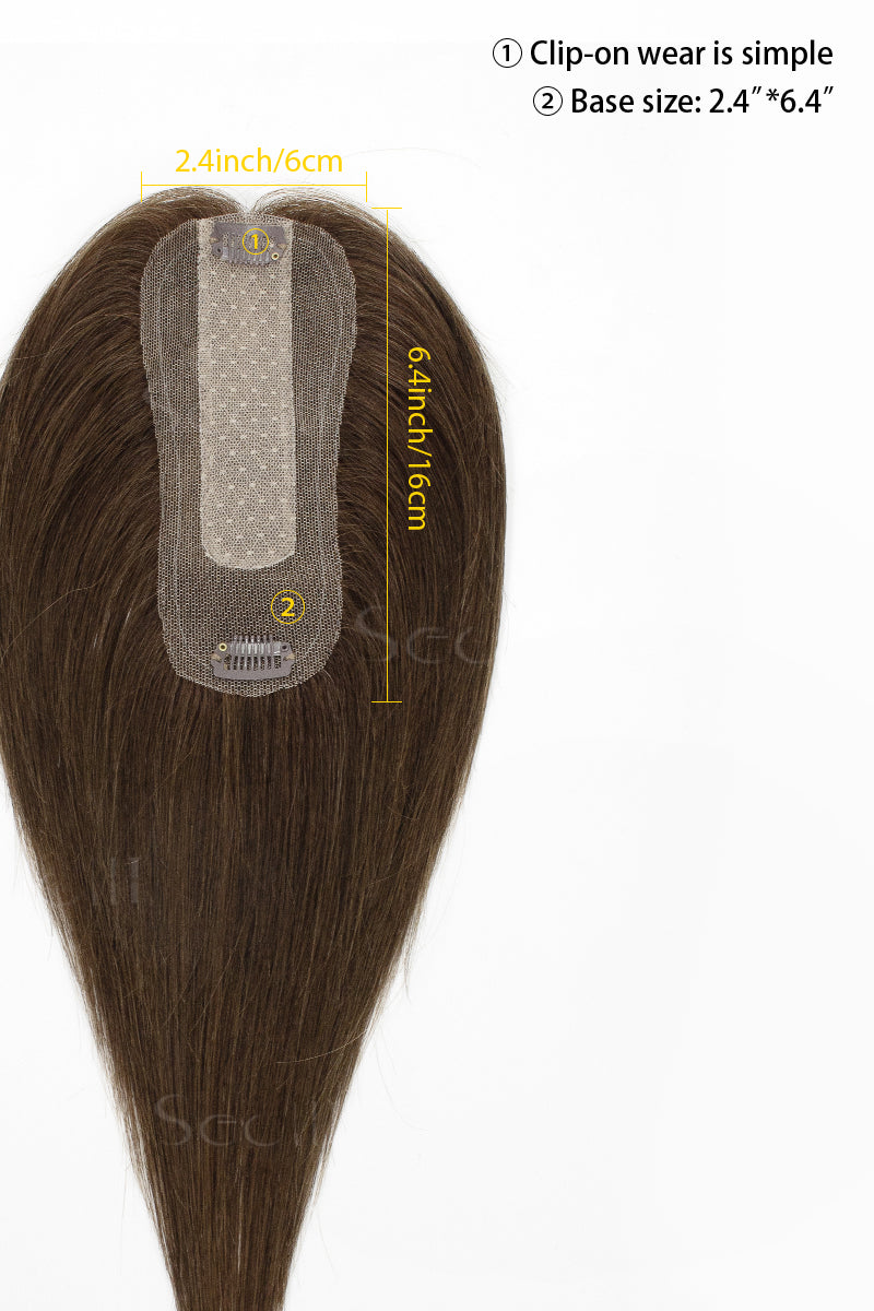 Hera Human Hair Topper Medium Brown 