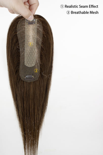 Hera Human Hair Topper Medium Brown 