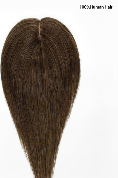 Hera Human Hair Topper Medium Brown 