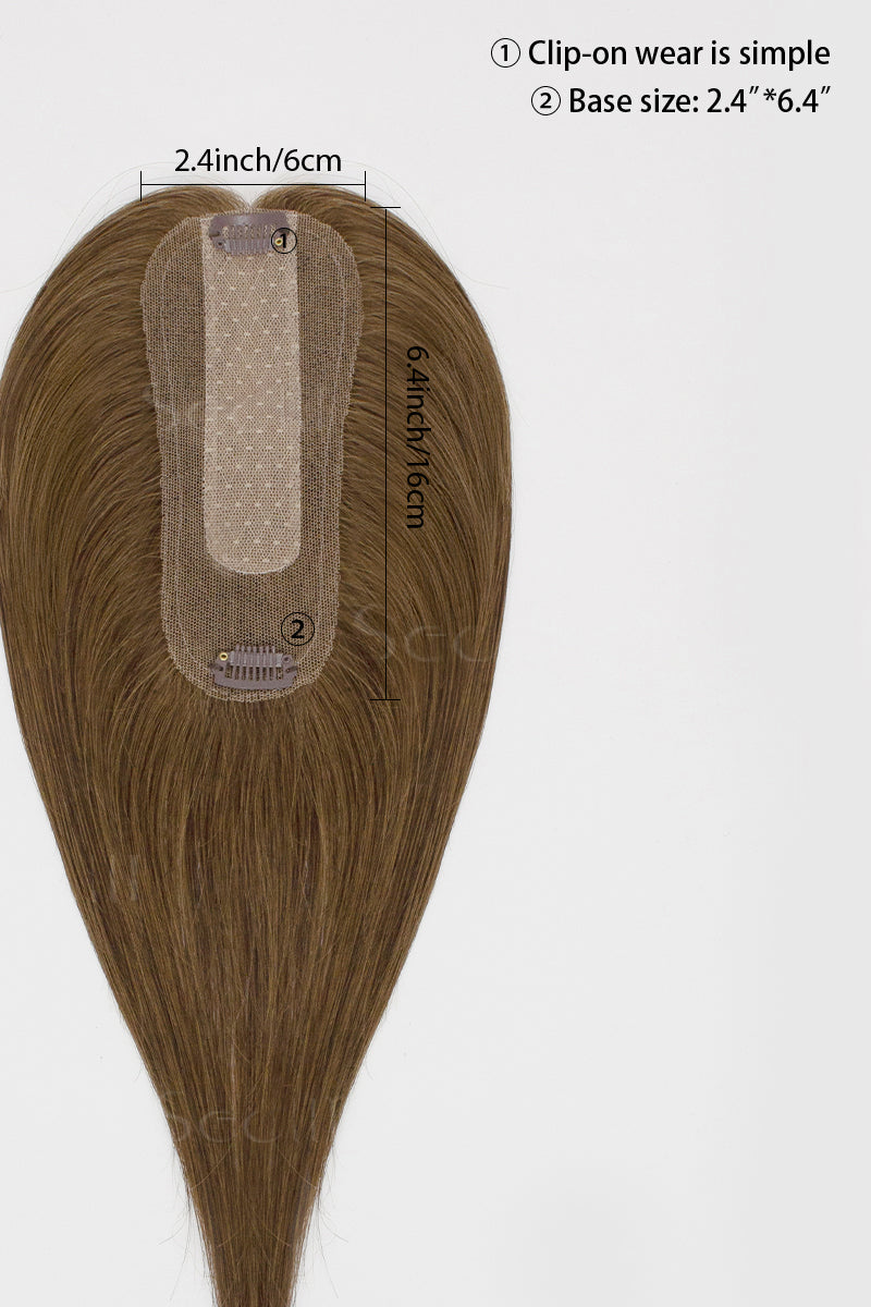 Hera Human Hair Topper Medium Ash Brown 