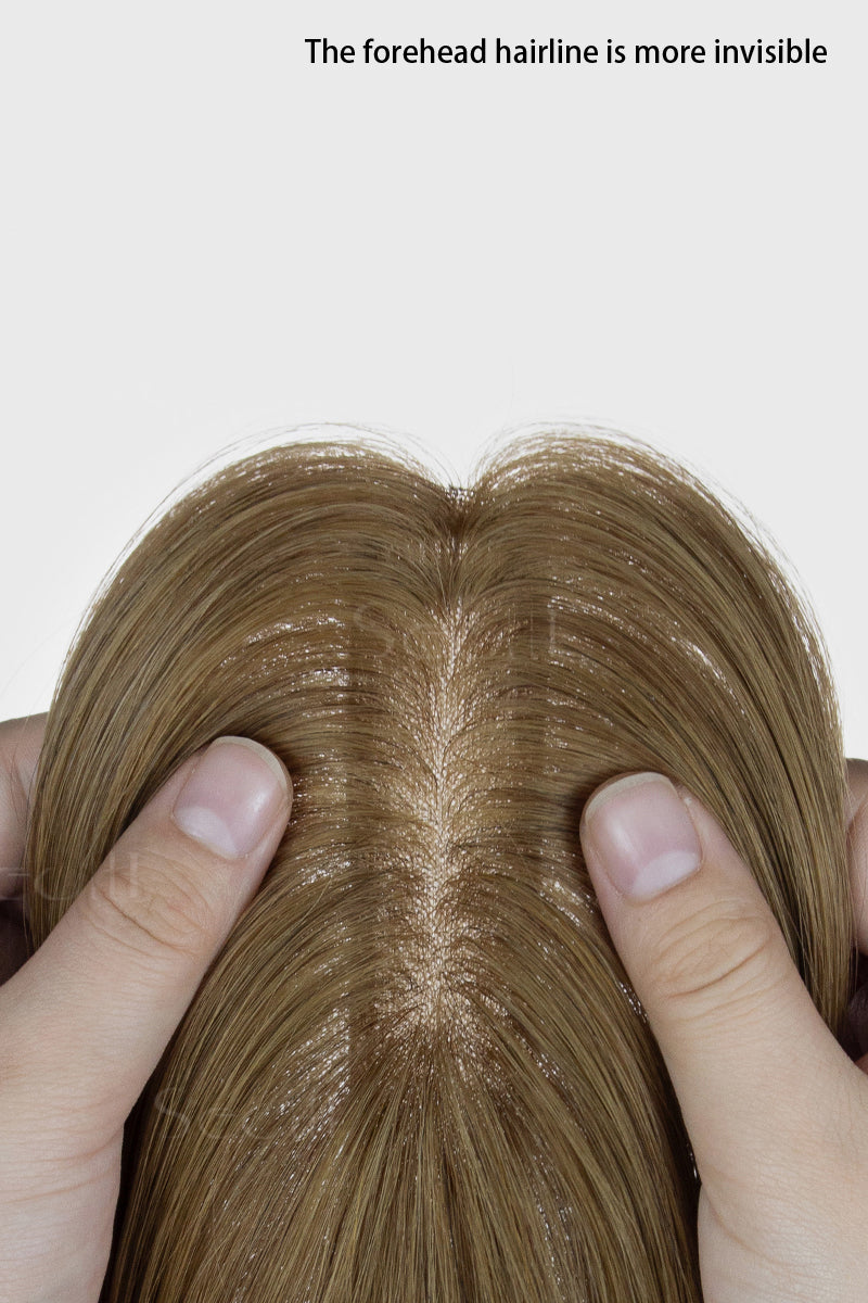 Hera Human Hair Topper Light Chestnut Brown 