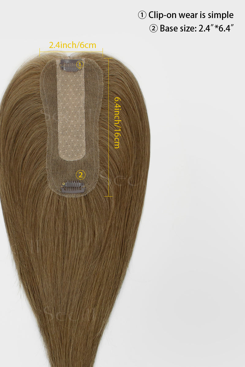 Hera Human Hair Topper Light Chestnut Brown 