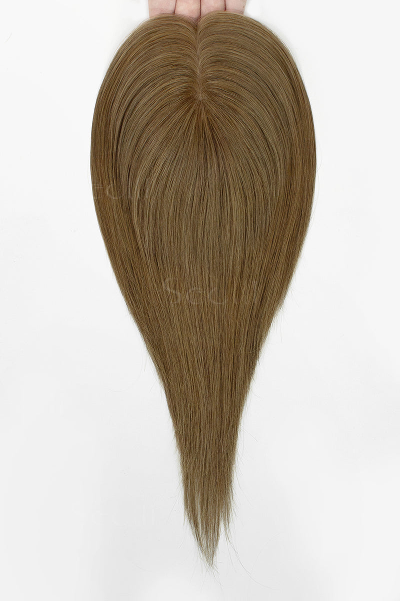 Hera Human Hair Topper Light Chestnut Brown 