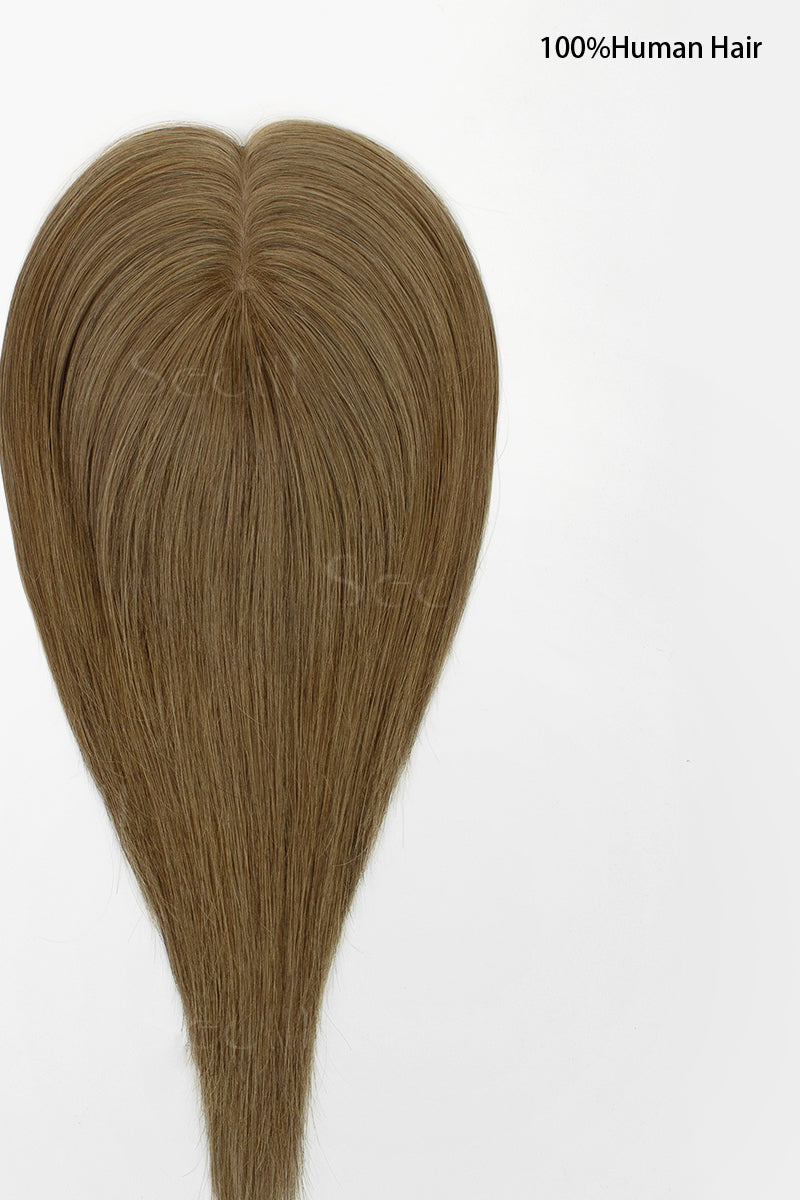 Hera Human Hair Topper Light Chestnut Brown 