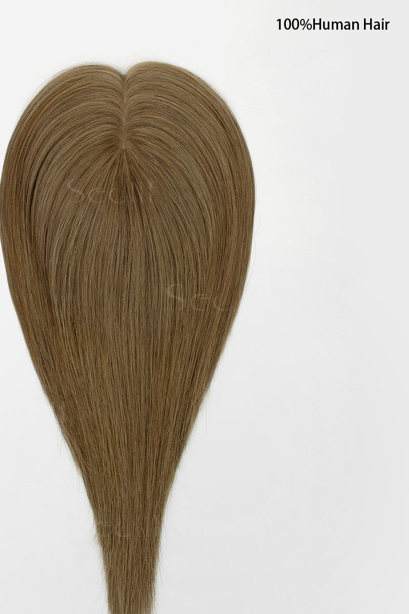 Hera Human Hair Topper Light Chestnut Brown 
