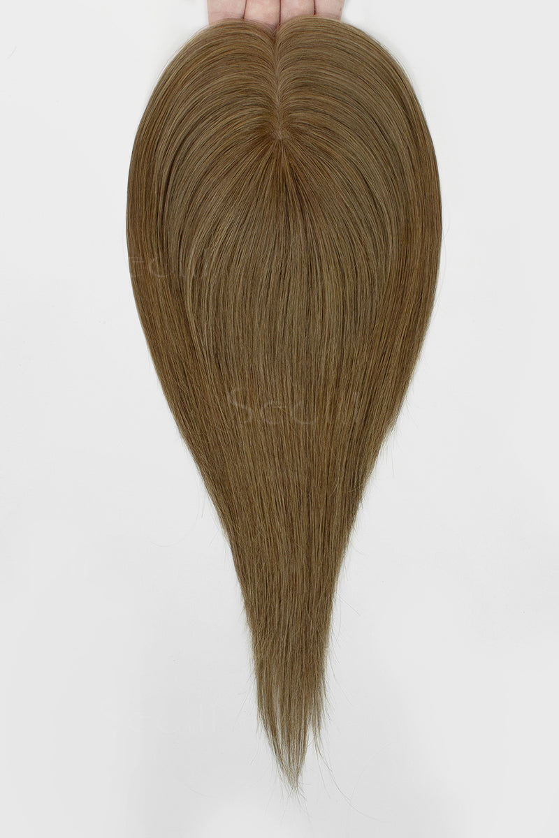 Hera Human Hair Topper Light Chestnut Brown 
