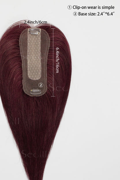 Hera Human Hair Topper Wine Red 