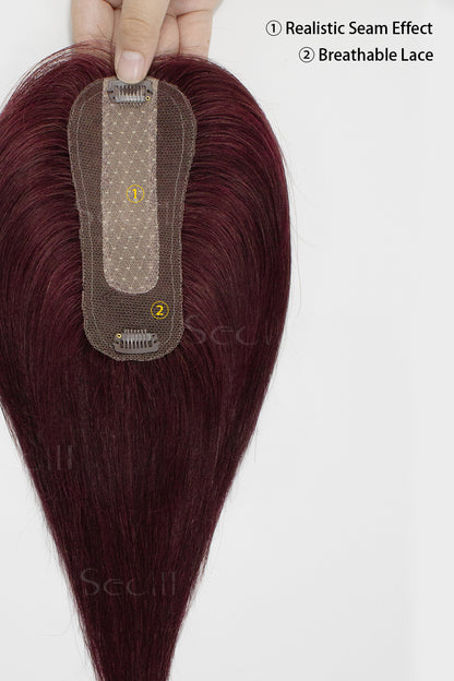 Hera Human Hair Topper Wine Red 