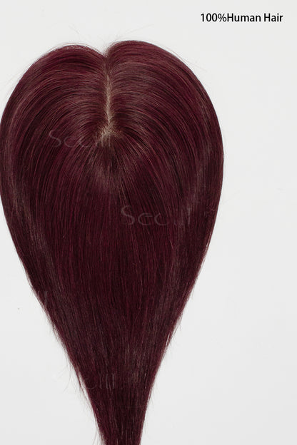 Hera Human Hair Topper Wine Red 