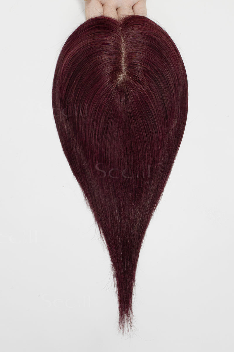 Hera Human Hair Topper Wine Red 