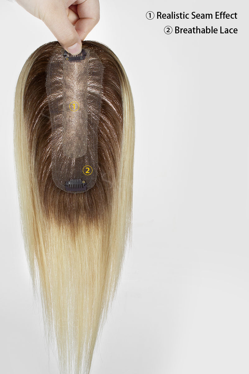 Hera Human Hair Topper Light Blonde with Highlights 