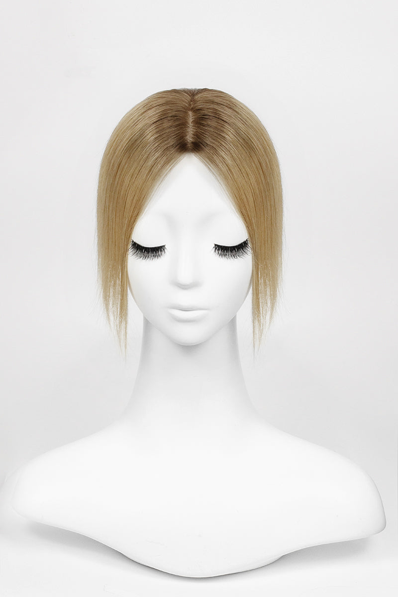 Hera Human Hair Topper Medium Brown Dark Blonde 