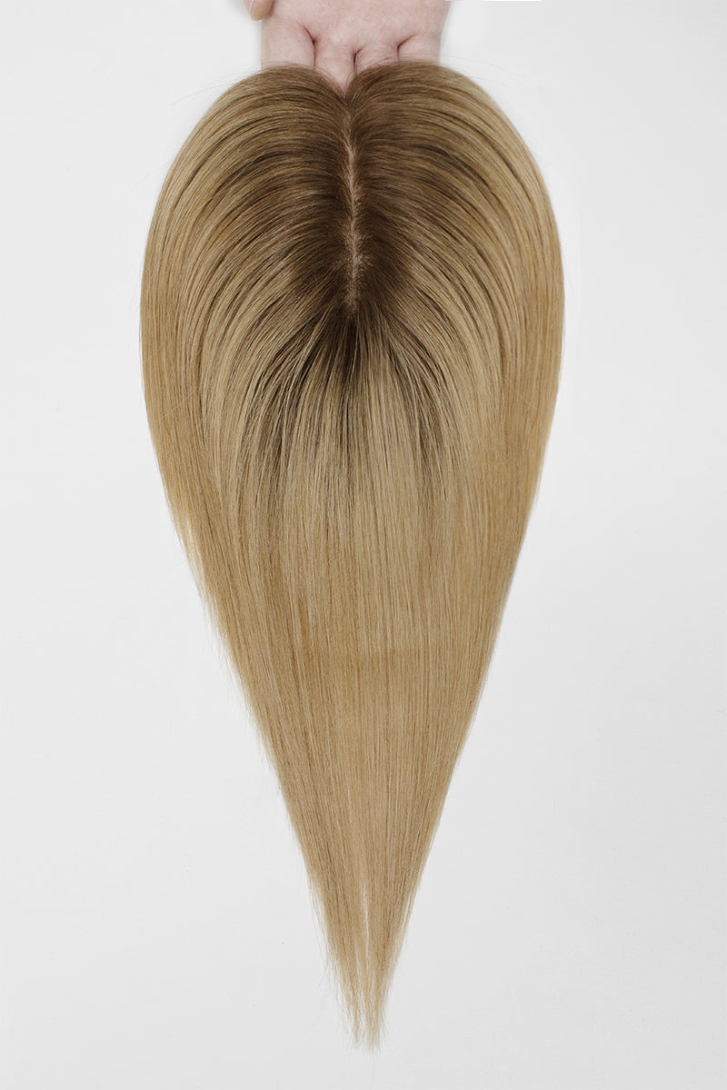 Hera Human Hair Topper Medium Brown Dark Blonde 