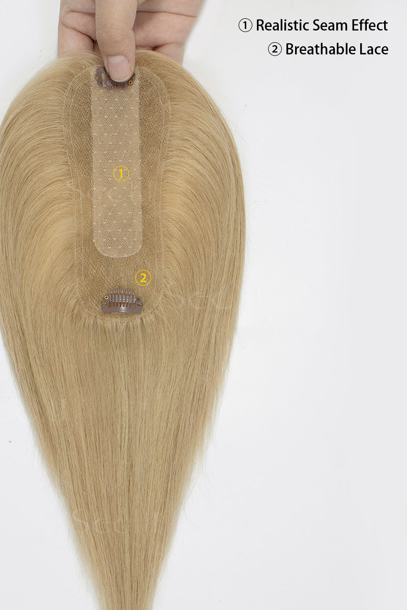 Hera Human Hair Topper Dark Blonde with Light Blonde 