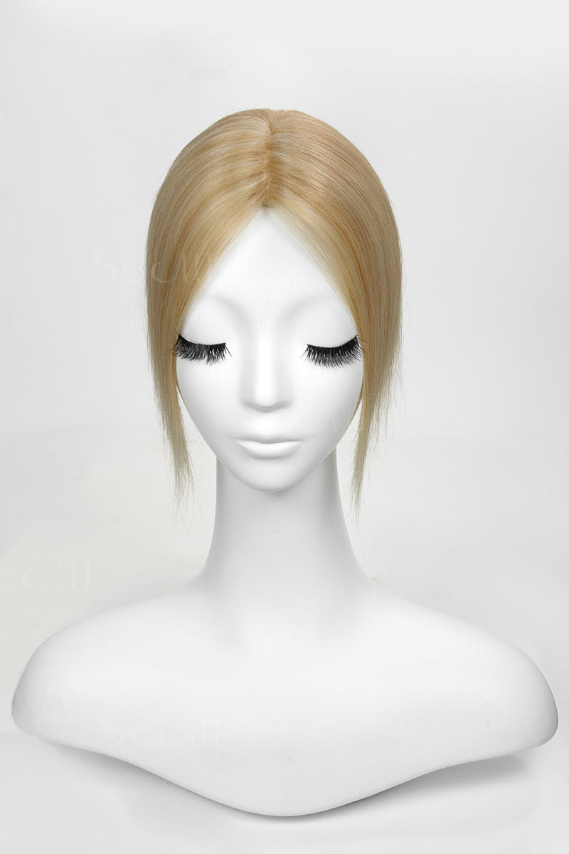 Hera Human Hair Topper Warm Blonde With Highlights 