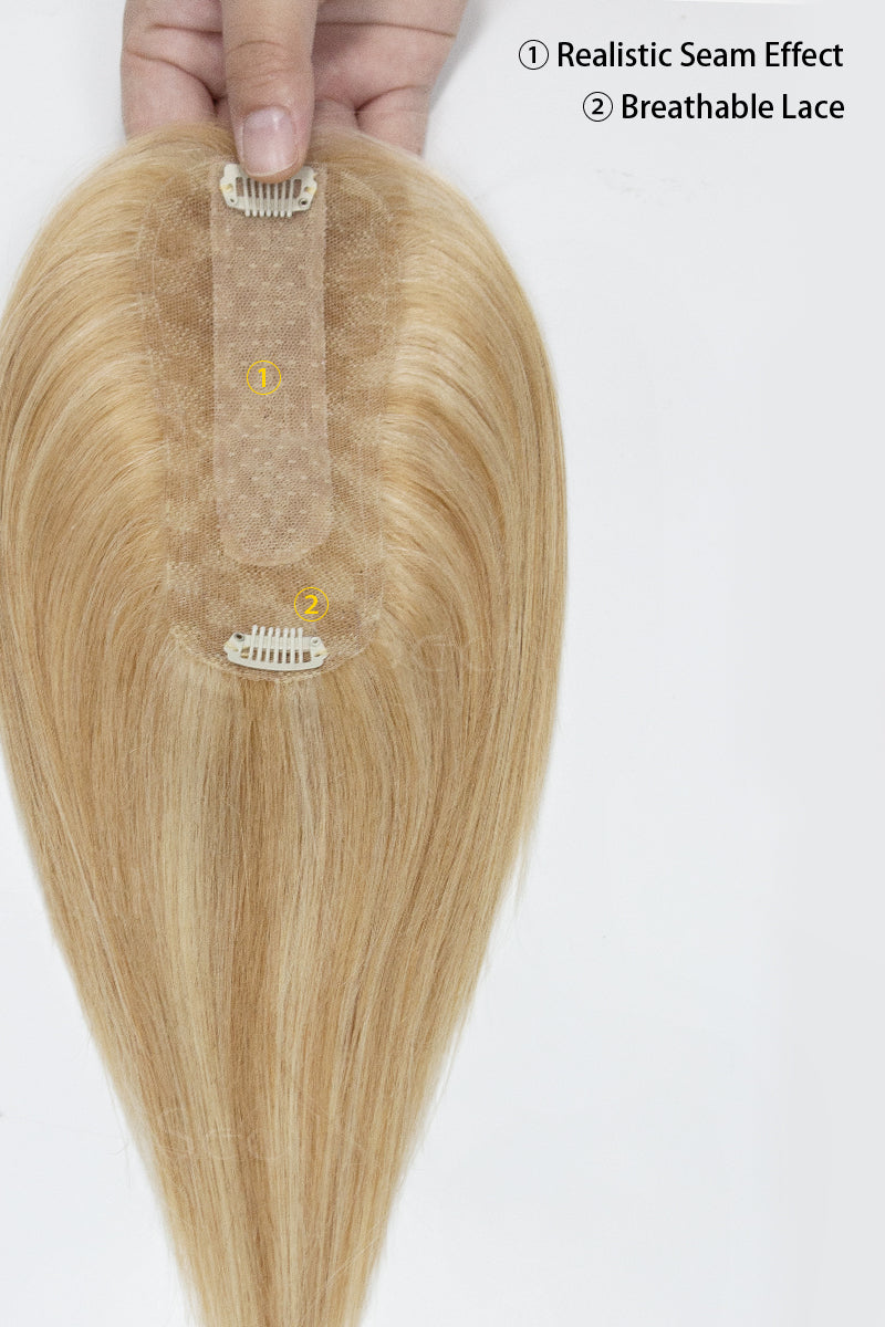 Hera Human Hair Topper Warm Blonde With Highlights 