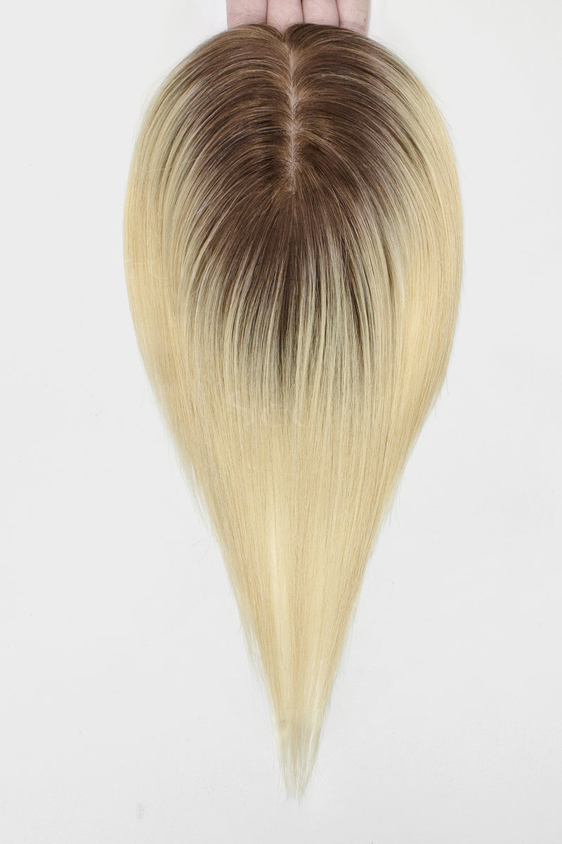 Hera Human Hair Topper Light Blonde with Highlights 