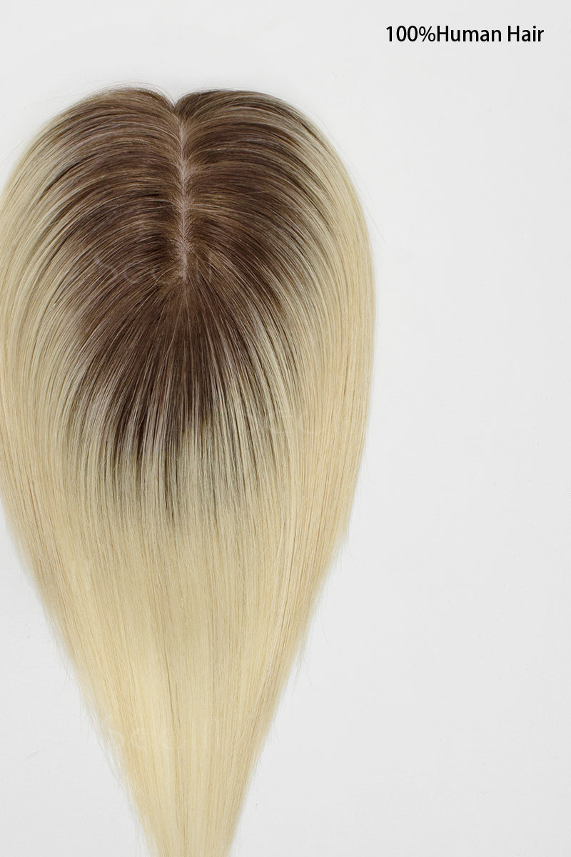 Hera Human Hair Topper Light Blonde with Highlights 