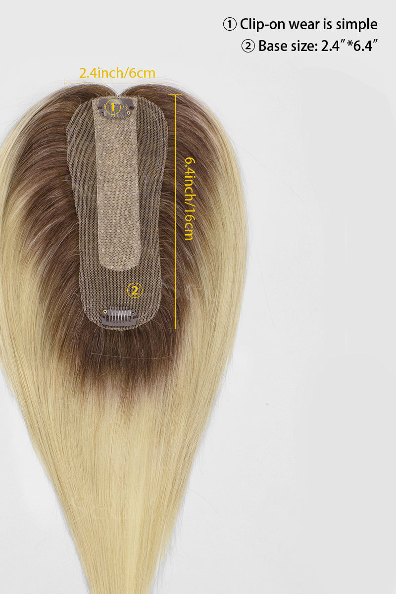 Hera Human Hair Topper Light Blonde with Highlights 