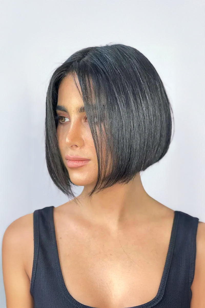 Luna Peluca Bob de Cabello Humano con Encaje Completo Sin Pegamento, Color y Estilo Personalizables