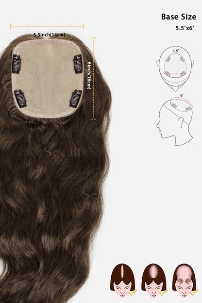 Hair extension with measurements and illustrations on a white background