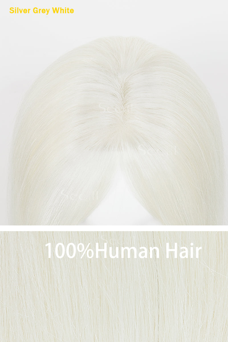 Mona-B Handmade Human Hair Topper with Bangs 