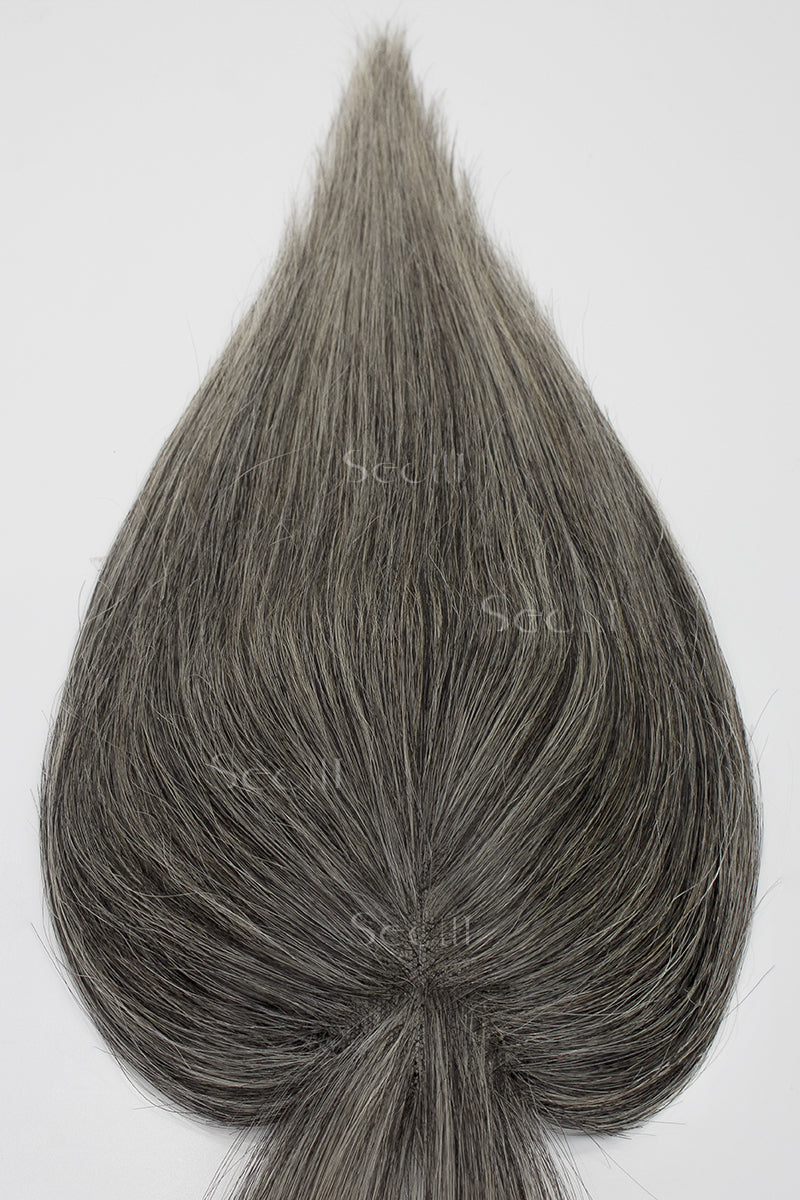 Mona-B Handmade Human Hair Topper with Bangs 