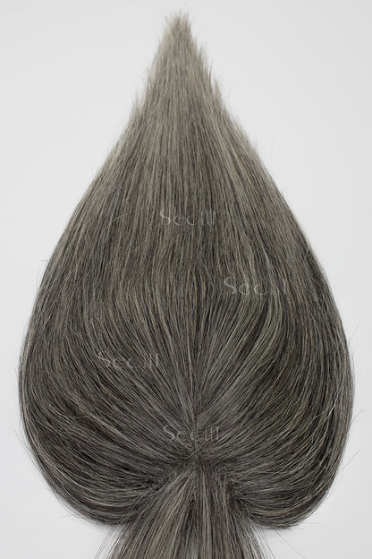 Mona-B Handmade Human Hair Topper with Bangs 