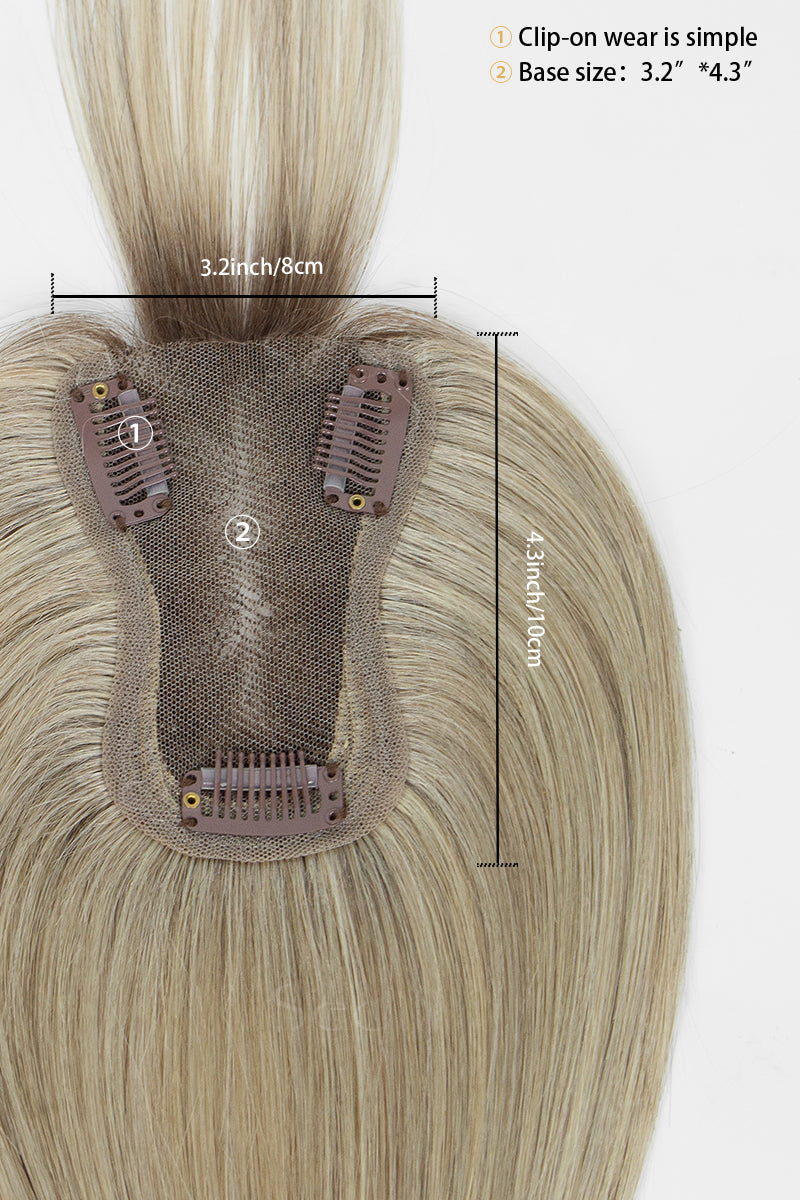 Mona-B human hair topper close-up detail view