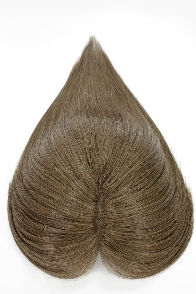 Mona Human Hair Topper Light Chestnut Brown 