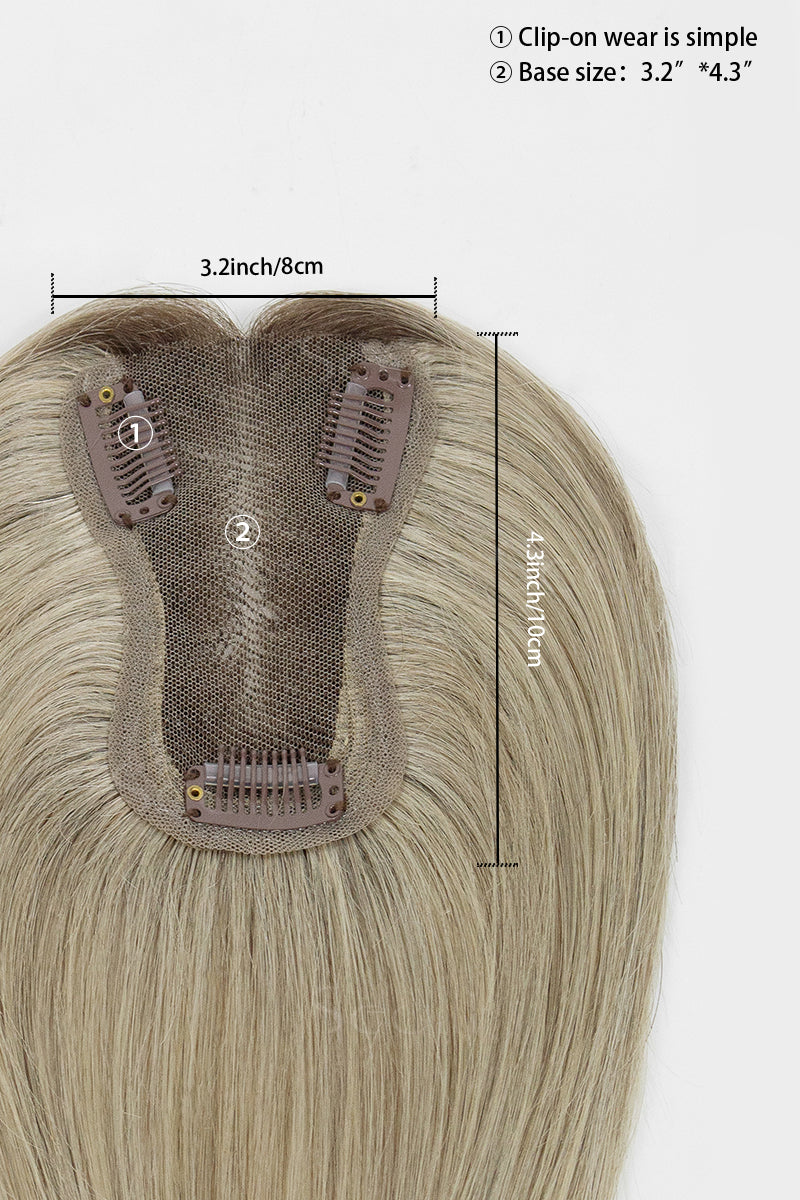 Mona Handmade Human Hair Topper Ombre Dark Root to Blonde 