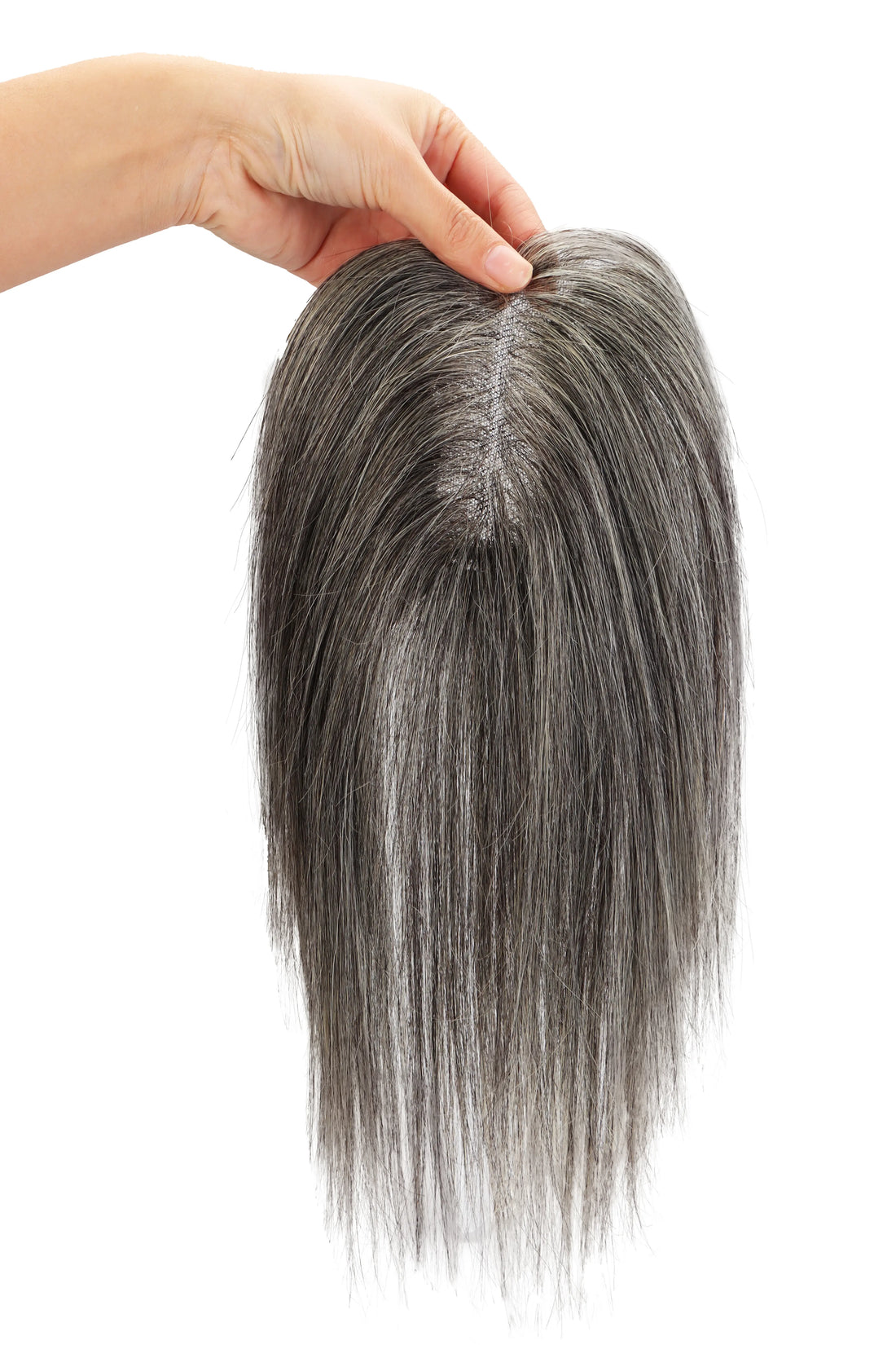 Mona Human Hair Topper Dark Grey