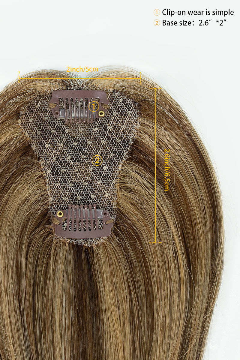 Magic Pixie Hair Topper Medium Brown with Warm Highlights 