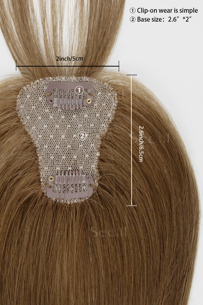 Magic Pixie Topper with Bangs Light Auburn Brown 